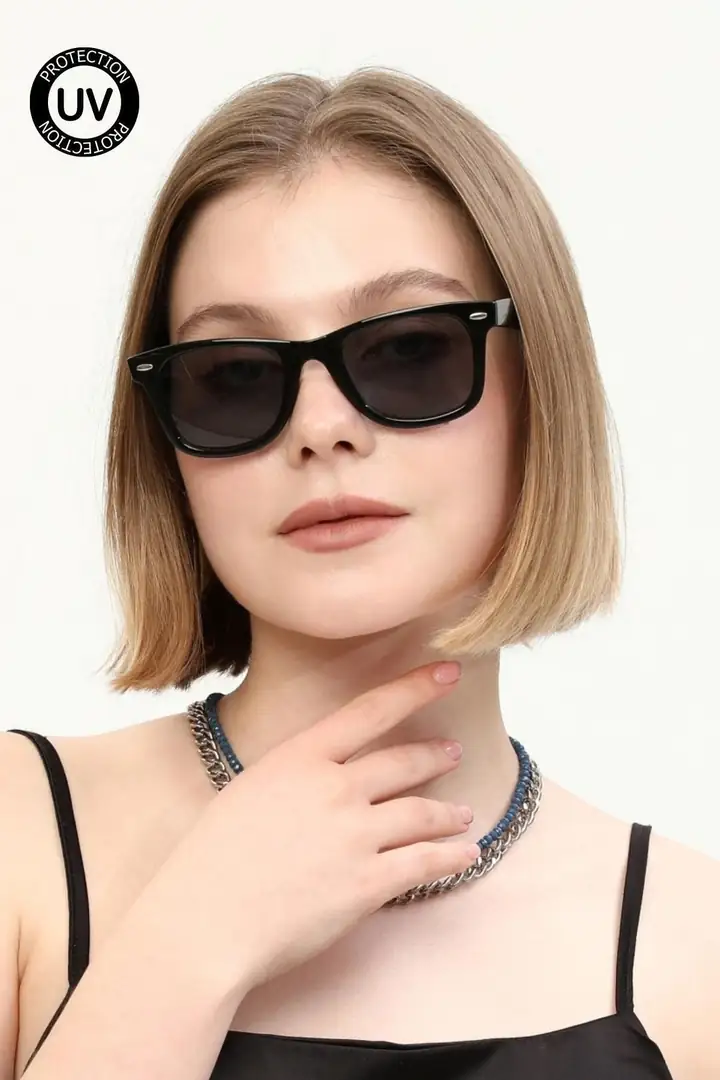 Yeni Sezon Uv Filtreli Güneş Gözlüğü Kırılmaz Hafif Konfor Modeli Şık Unisex Güneş Gözlüğü Siyah - Siyah