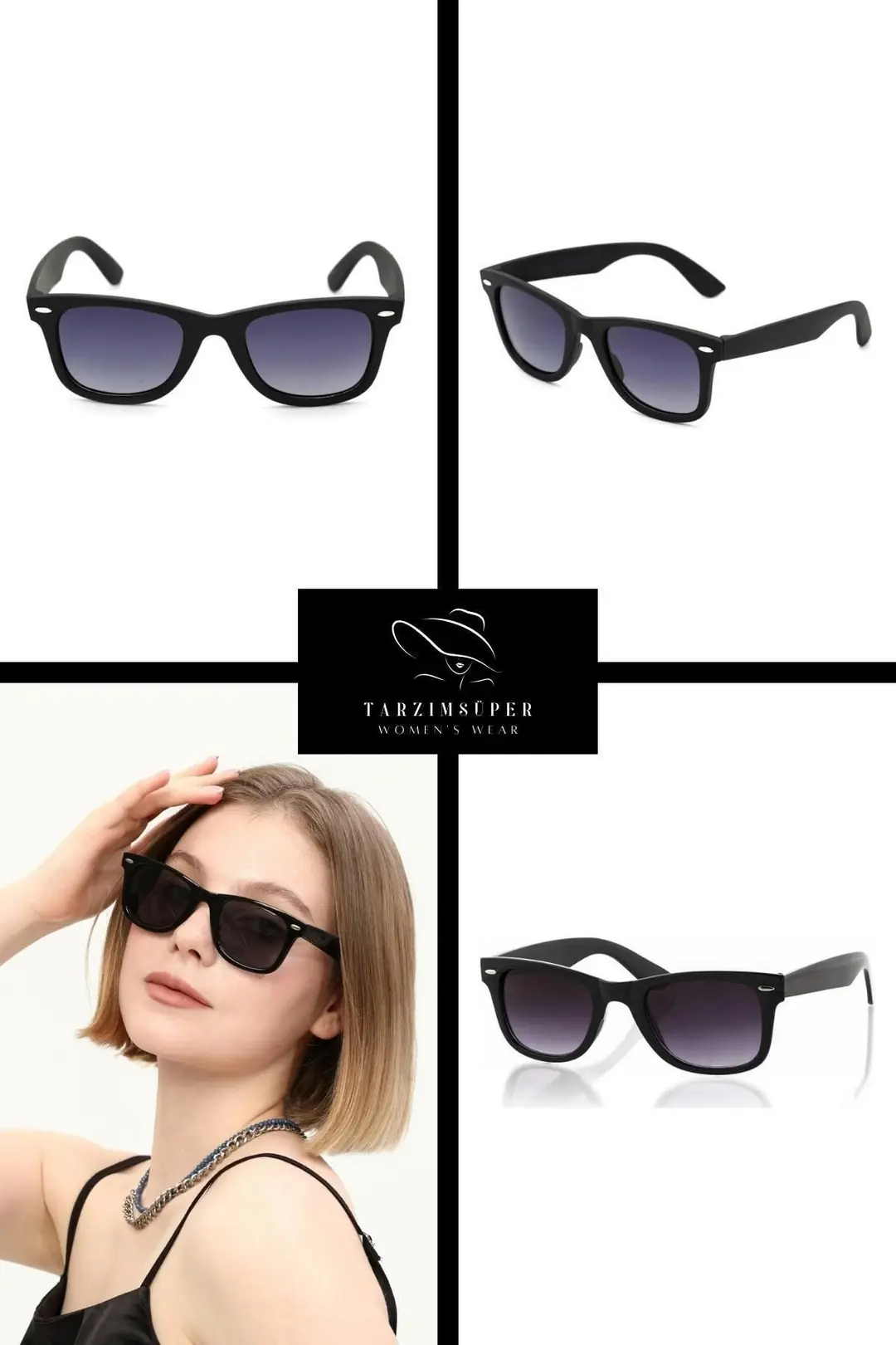 Yeni Sezon Uv Filtreli Güneş Gözlüğü Kırılmaz Hafif Konfor Modeli Şık Unisex Güneş Gözlüğü Siyah